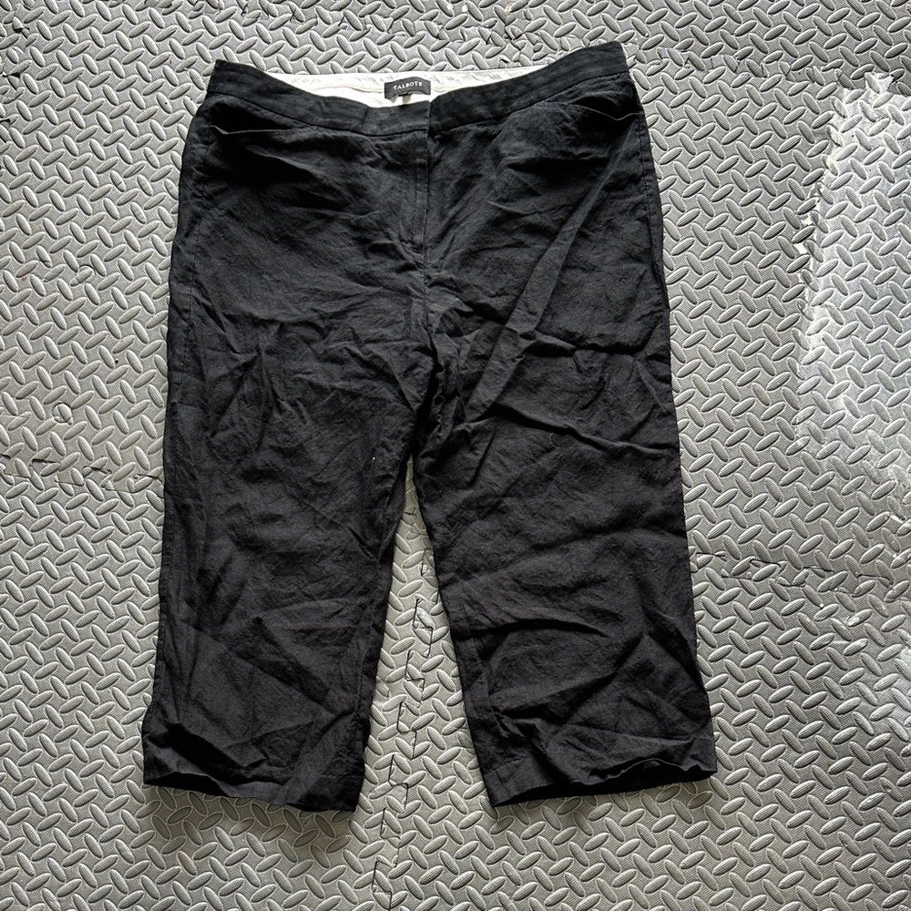 Talbots Black Linen Capri Pants